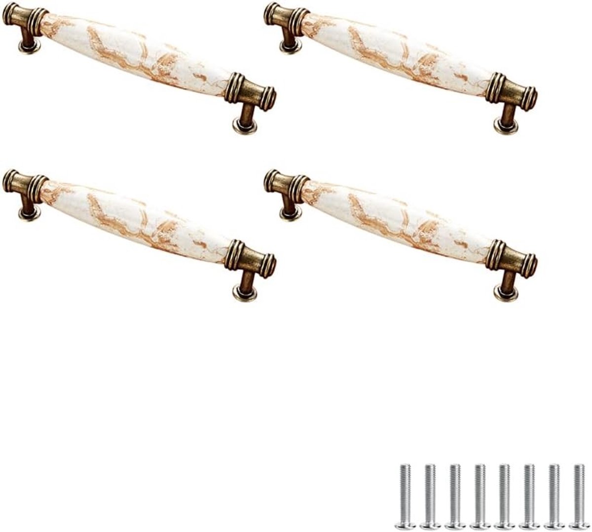 Antieke keramische kastdeurgrepen voor meubels, lades en keukenkasten - 4 stuks, 128 mm