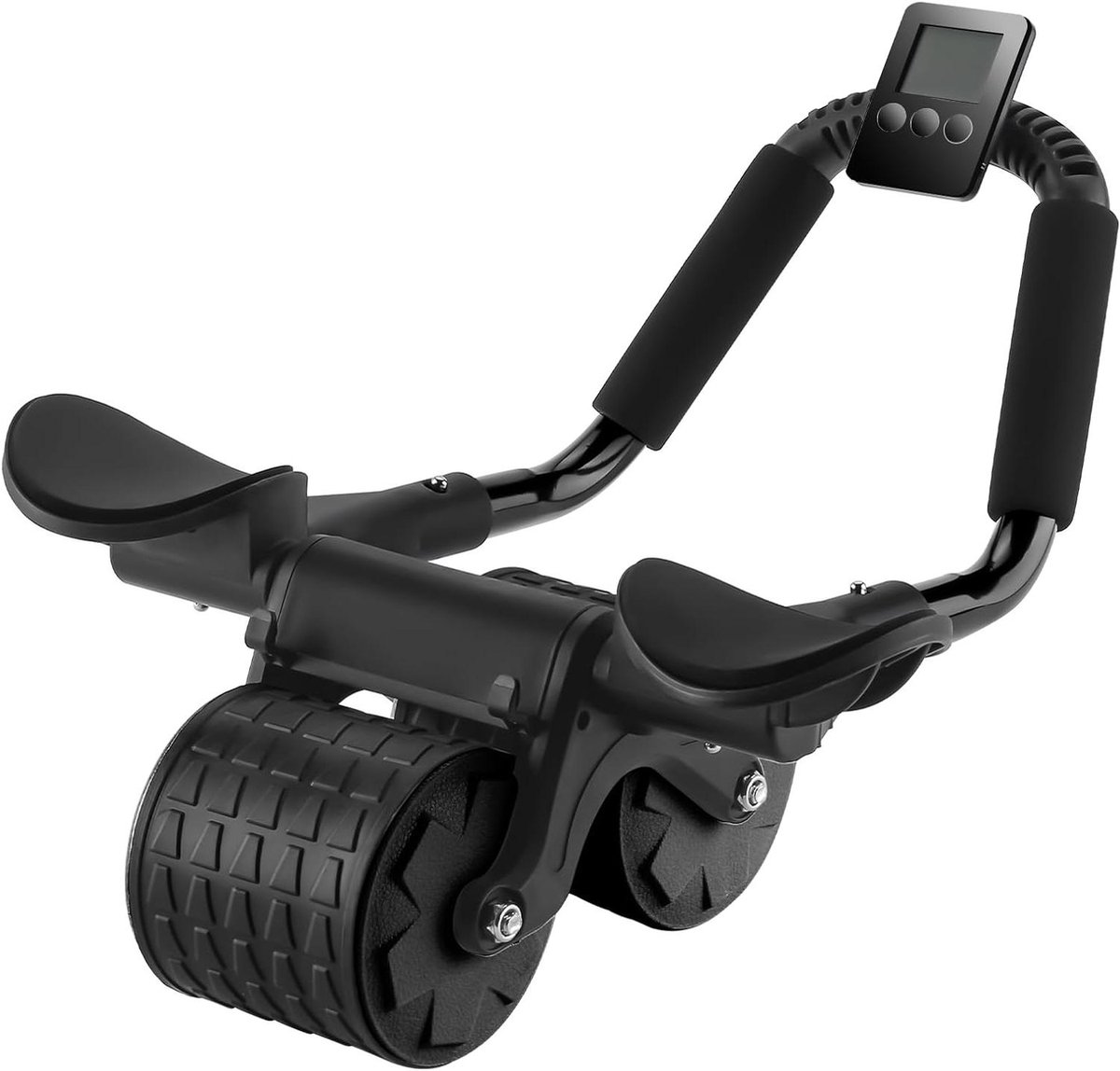 Abdominale Wiel - Buikspier Trainer - Core Versterken - Automatische Rebound - 40 cm Breed - Zwart