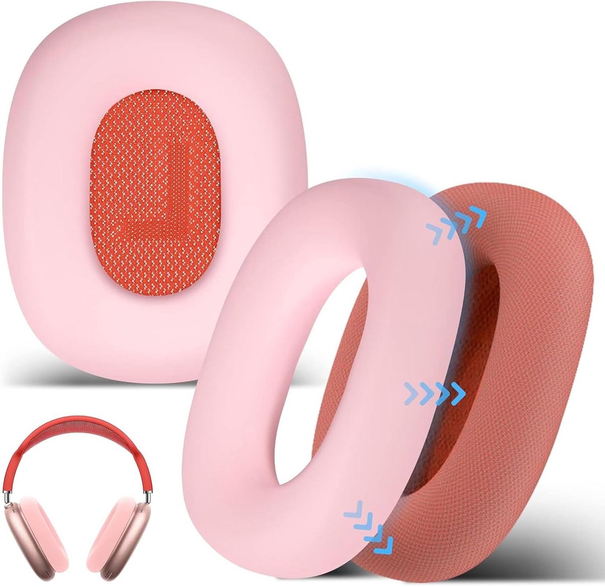 Hoofdtelefoon Oorschelp Covers - Oorkappen Beschermers - Hoofdtelefoon Beschermen - Zacht Siliconen Materiaal - 13.5 x 13.3 cm - Roze