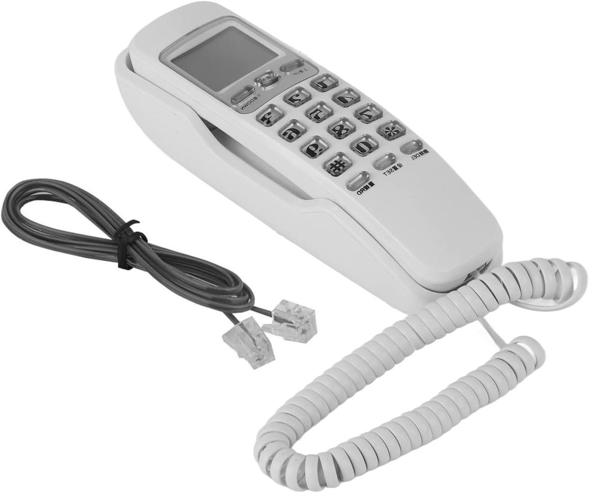 Vaste Telefoon - Wandtelefoon - Thuis Bellen - Oproepweergave - 199 cm Pakket - Wit