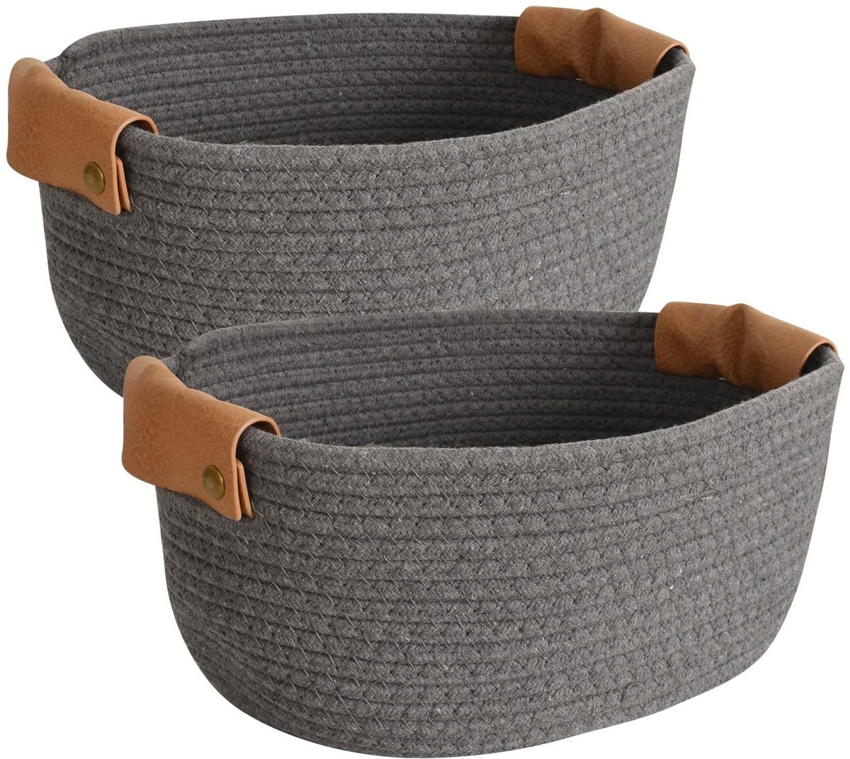 Opbergmanden, gevlochten katoenen touw, stapelbaar, organizer voor luiertafel, decoratieve manden van katoenen touw, voor slaapkamer, badkamer, woonkamer