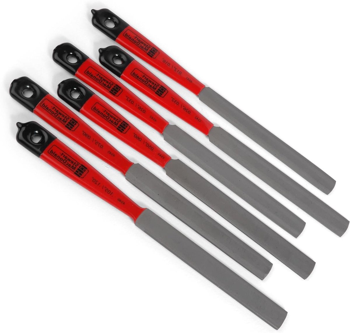 Dubbele Rand Moer Vijlen - Sleufvijlen Set - Instrumenten Onderhoud - Snijdt Twee Breedtes - Set van 6 - Metaal