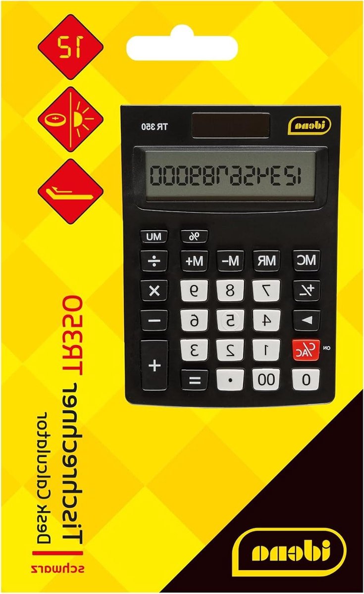 Bureau Rekenmachine - Zakrekenmachine Kantoor - Nauwkeurig Cijferen - Zonne-energie Automatisch Uit - 12 Cijfers Display - Zwart