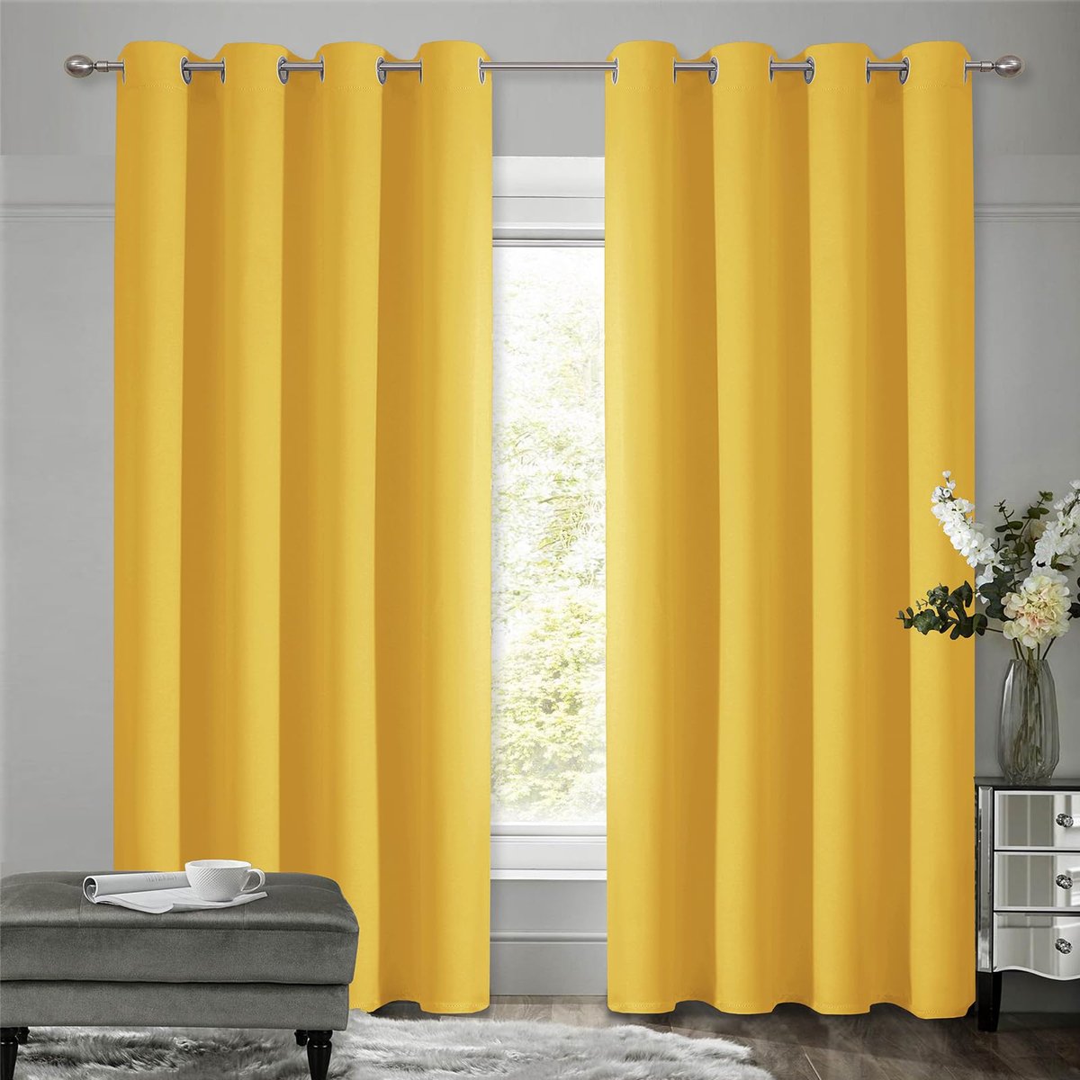 Gordijnen voor kinderkamer met ogen, moderne gordijnen voor woonkamer, ondoorzichtige gordijnen met ogen, thermogordijn met bescherming tegen kou, scheidingsgordijn, 229 cm lang, H 229 x B 117