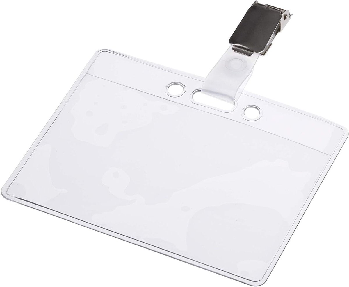 ID-kaarthouders - Naamkaartjes Badgehouders - Identificatie Tonen - 3 Bevestigingsopties - 90 x 60 mm - Transparant