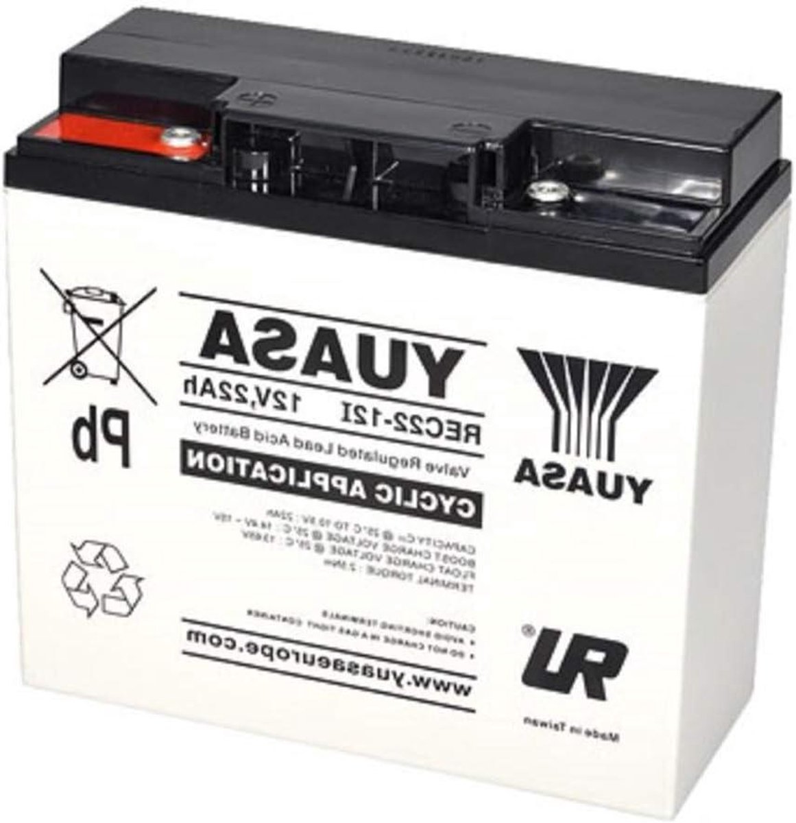 AGM Accu - Cyclisch Accu - Energie Opslag - Onderhoudsvrij - 12V 22Ah - Zwart