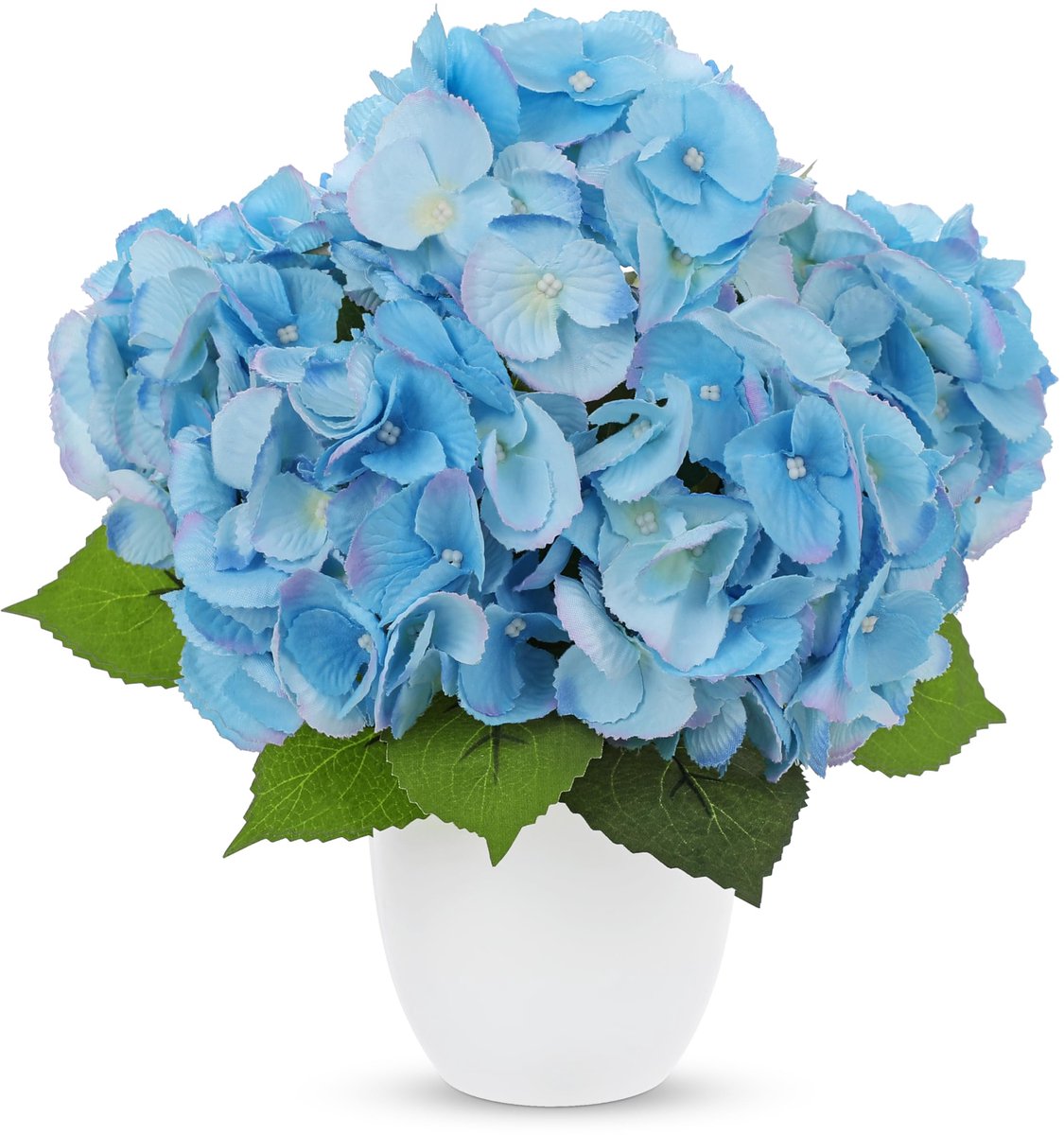 Kunstbloemen in pot, kunstbloemen zoals echt 33 cm, kunststof planten, hortensia, kunstkamerplanten, tafel, rek, vensterbank, hal, esthetische decoratie in badkamer, slaapkamer