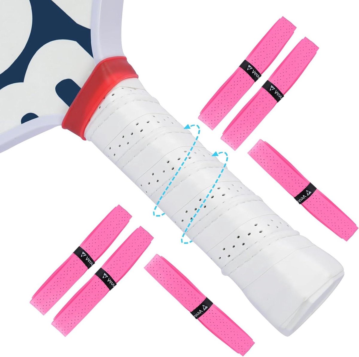 Pickleball Overgrips - Griptape Handvatband - Verbeteren Grip - Zweetabsorberend - 6 stuks - Roze