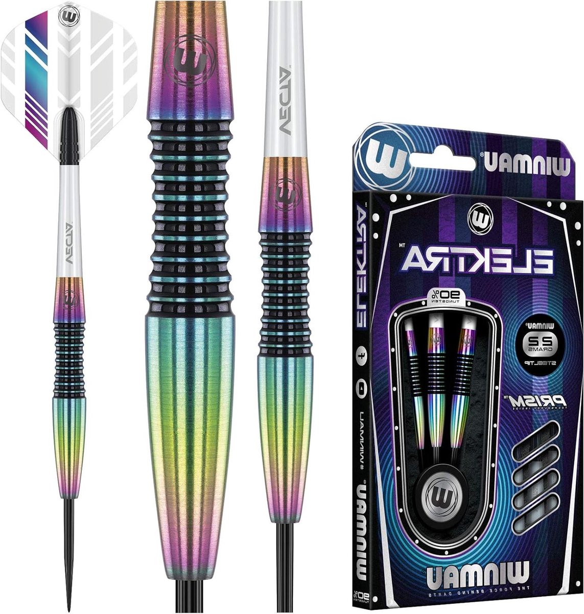 Tungsten Steeltip Darts - Dartpijlen Set - Precisie Darten - 90% Wolfram Legering - 22 gram - Rainbow