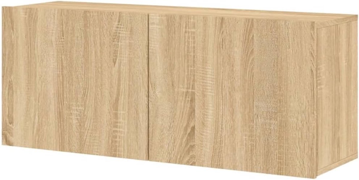 TV Kast Ophangen - Wandmeubel Media Kast - Opbergen Entertainment - Trendy Praktisch Design - 100x30x41cm - Sonoma Eiken