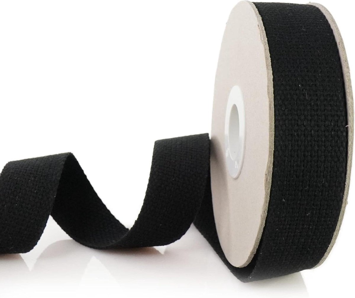 Katoenen Singelband - Webbing Band - Tassen Maken - Sterk Weefsel - 5m x 40mm - Zwart