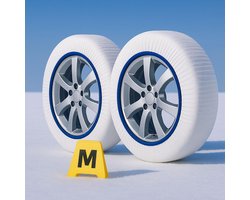 Textiele Sneeuwsokken - Sneeuwhoezen Auto - Veilig Rijden - Snelle Montage - Maat M - Wit