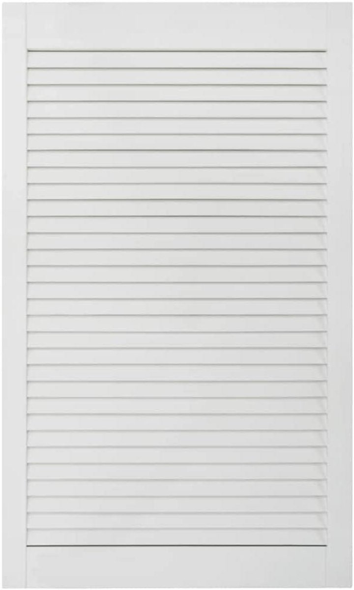 Louvredeur Hout - Kastdeur Lamellen - Meubel Vervangen - Massief Grenenhout - 993x494 cm - Wit