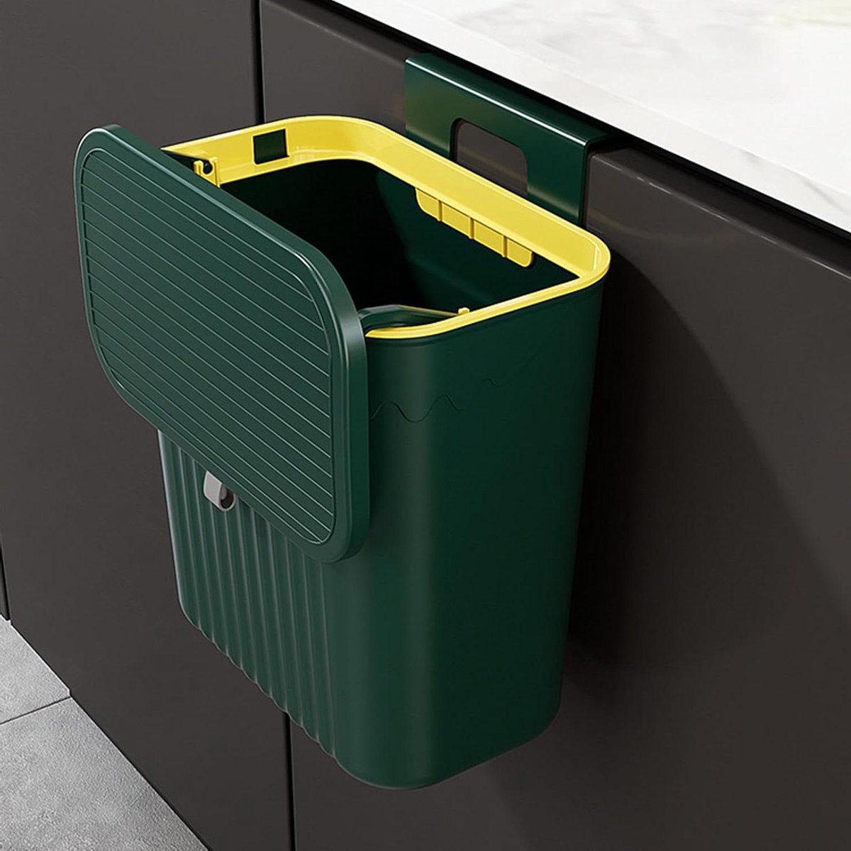 Keuken Afvalbak - Prullenbak Hangend - Ruimte Besparen - Met Deksel - 27 x 13 x 29 cm - Wit