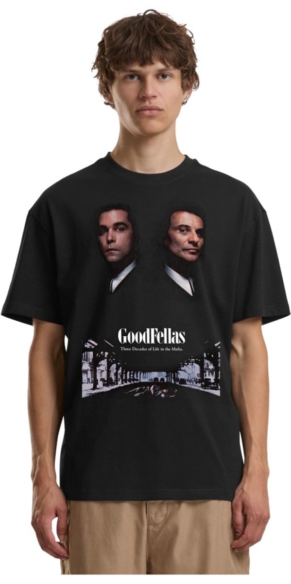 Merchcode Goodfellas - Poster Lightweight Oversize Heren Tshirt - XS - Zwart