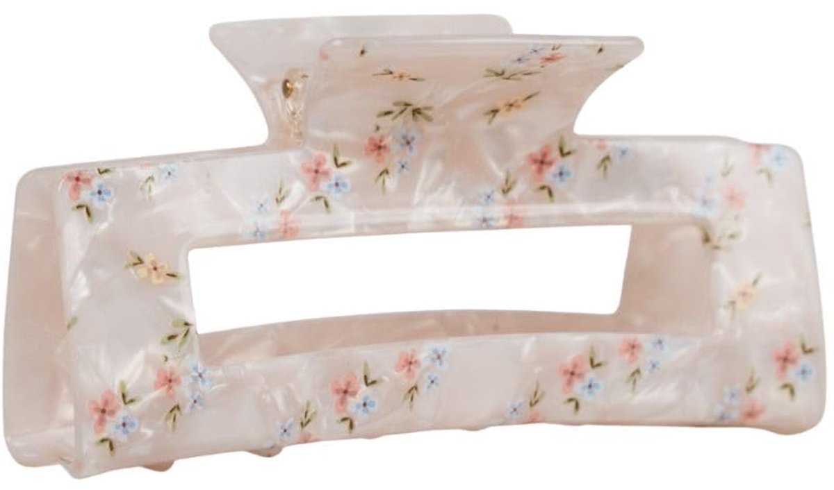 XL haarklem (12,5 cm) – innovatieve dubbele veertechnologie, extra sterke grip voor dik en lang haar – handgemaakt van biologisch acetaat – comfortabel en hoofdvriendelijk (crème)