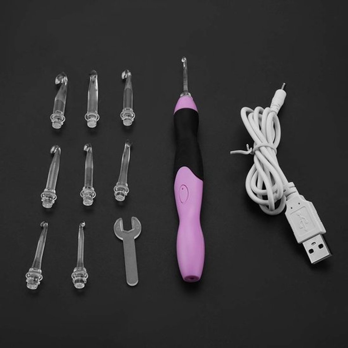 Dailygoods - 9 In 1 Usb Oplaadbare Haaknaalden - Verlichte