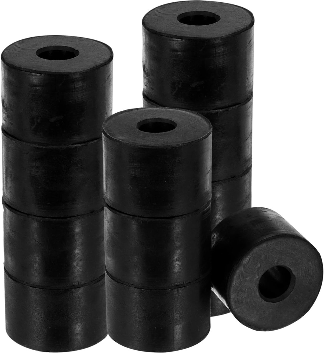 Rubberen sluitringen, 12 stuks, 38 mm, OD, 13 mm, ID, 25 mm dik, rubberen spacer, rubberen afstandhouder, rond, zwart, platte rubberen schijven voor huis en autoaccessoires