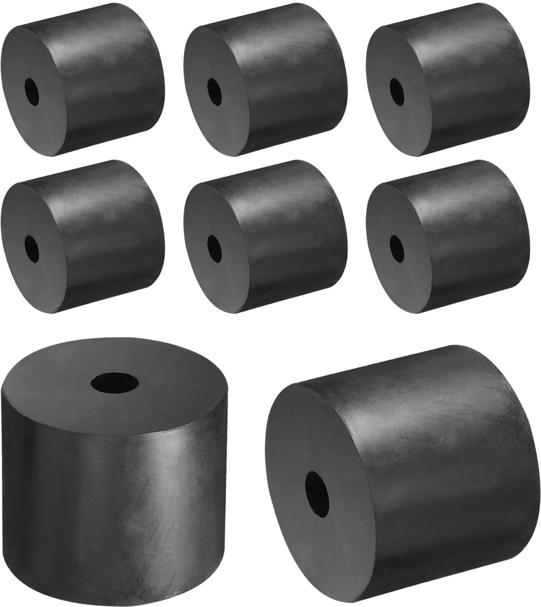 8 stuks afstandhouders van rubber, 50 mm buitendiameter, 10 mm binnendiameter, 40 mm hoog, rond, anti-vibratie, dikke rubberen ringen