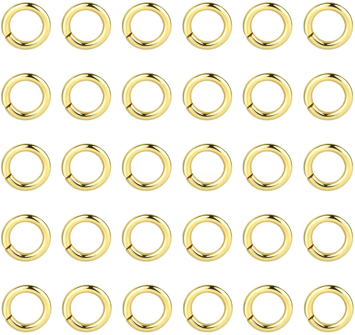 ringen voor het maken van sieraden, 100 stuks 925 sterling zilver 14K echt vergulde open springringen 4 mm, hypoallergene splitringen set, gouden ringen verbindingssluitingen voor het maken van