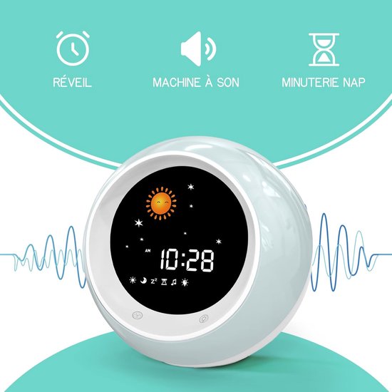 Kinderwekker - Digitale Wekker Slaapkamer - Slaaptrainer Kinderen - Cadeau — afbeelding 4
