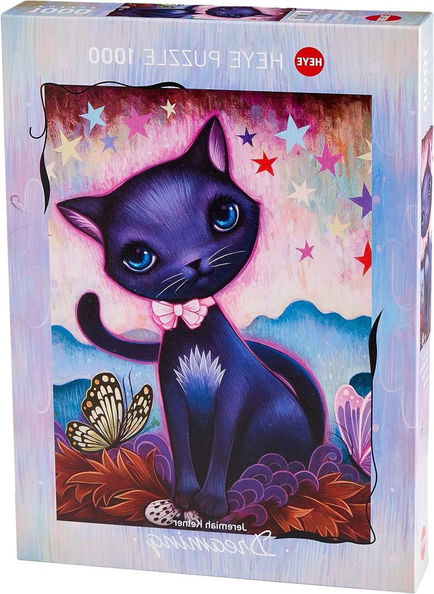Puzzel 1000 stukjes Zwarte Kat - Kattenschilderij van Jeremiah Ketner