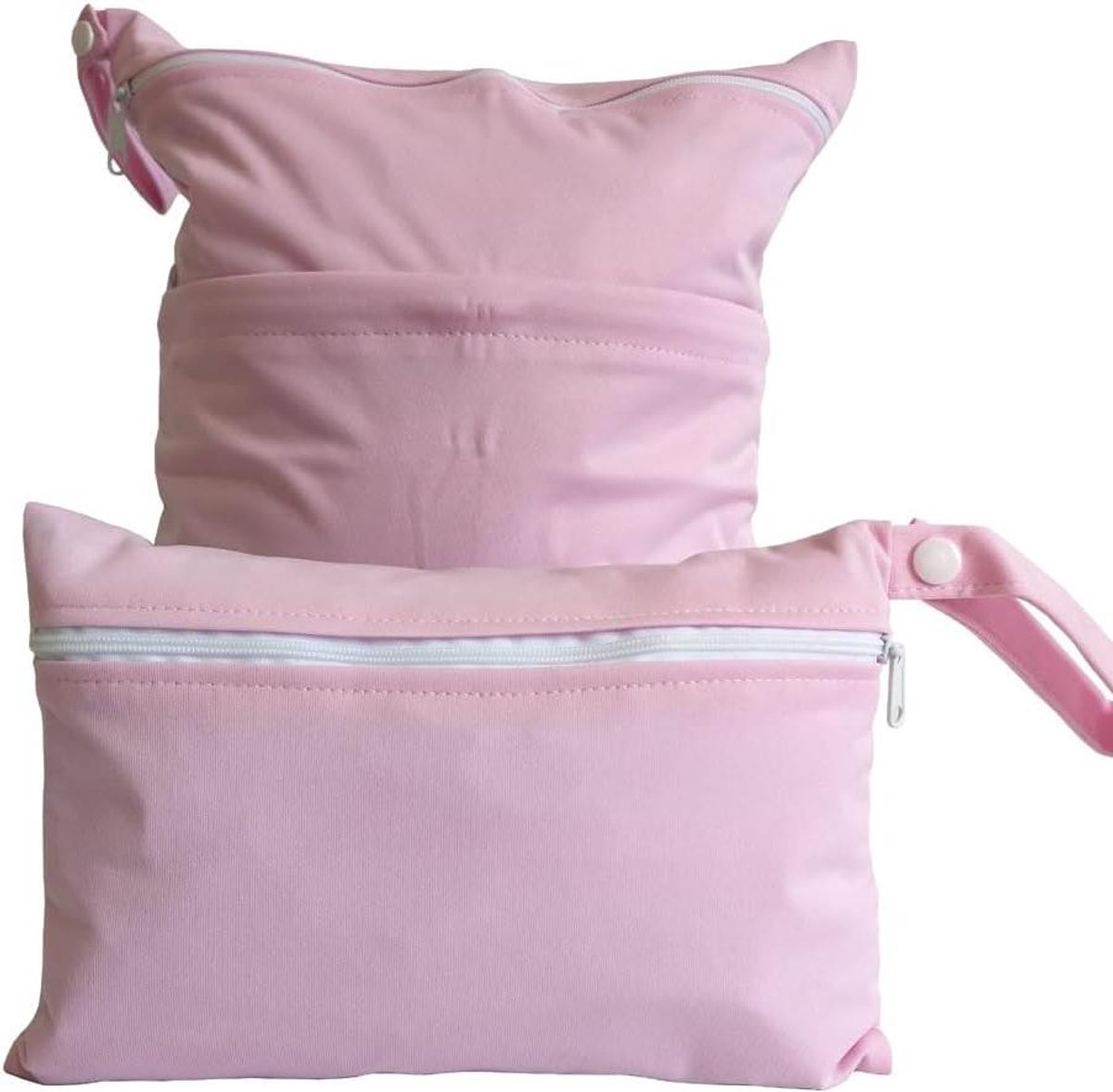 Luiertas Wetbag - Waszak Organizer - Babyverzorging Onderweg - Waterdichte Dubbele Laag - 2 stuks - Roze
