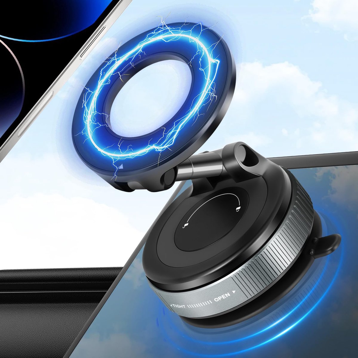 Telefoonhouder voor in de auto,360° Draaibaar Autotelefoonhouder,Universele Telefoonhouder voor iPhone 16/15/14/13 Pro Max,Android Smartphones