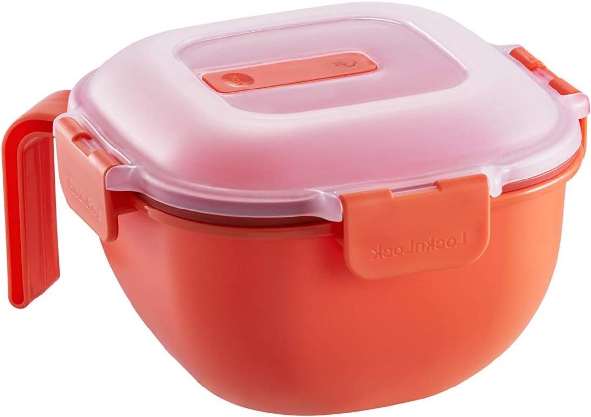 Magnetron servies - Bewaardozen - Eten opwarmen - Met stoomventiel - 1000 ml - Oranje