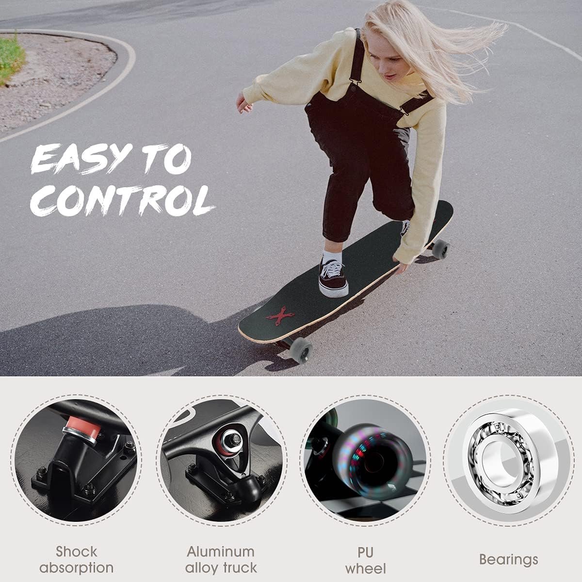 Skateboard - Skate board - Urban Cruising - Dubbele Kick Concave - 117 x 20 cm - Koi