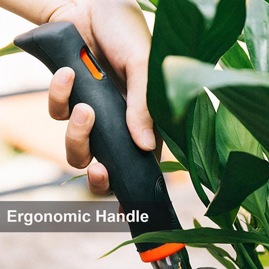 3-delige tuingereedschapset voor potplanten: kleine troffel, cultivator en schepje - Ideaal voor planten, grond losmaken en vetplanten (tuinierset voor thuis) - Oranje & Zwart van Merkloos	 — afbeelding 2