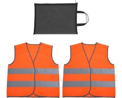Reflectiehesjes Kinderen - Veiligheidshesjes Set - Buitenactiviteiten Veiligheid - Hoge Zichtbaarheid - 2 Stuks - Oranje