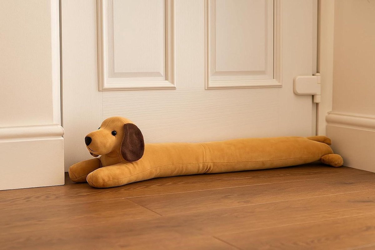 Honden Tochtstopper - Kamer Isolatie - Warmte Binnen Houden - Leuk Ontwerp - 85 x 15 cm - Beige