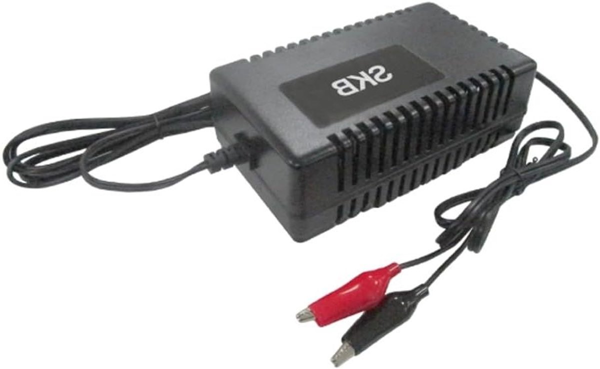 Schakelaar oplader - Acculader lood - Accu opladen - LED indicator - 36 V 2 A - Zwart