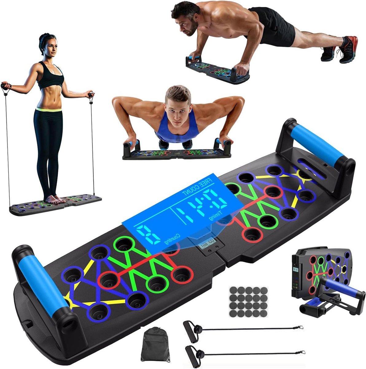 Push-up Board - Fitness Trainer - Kracht Training - Automatische Telling - 30-in-1 - Zwart
