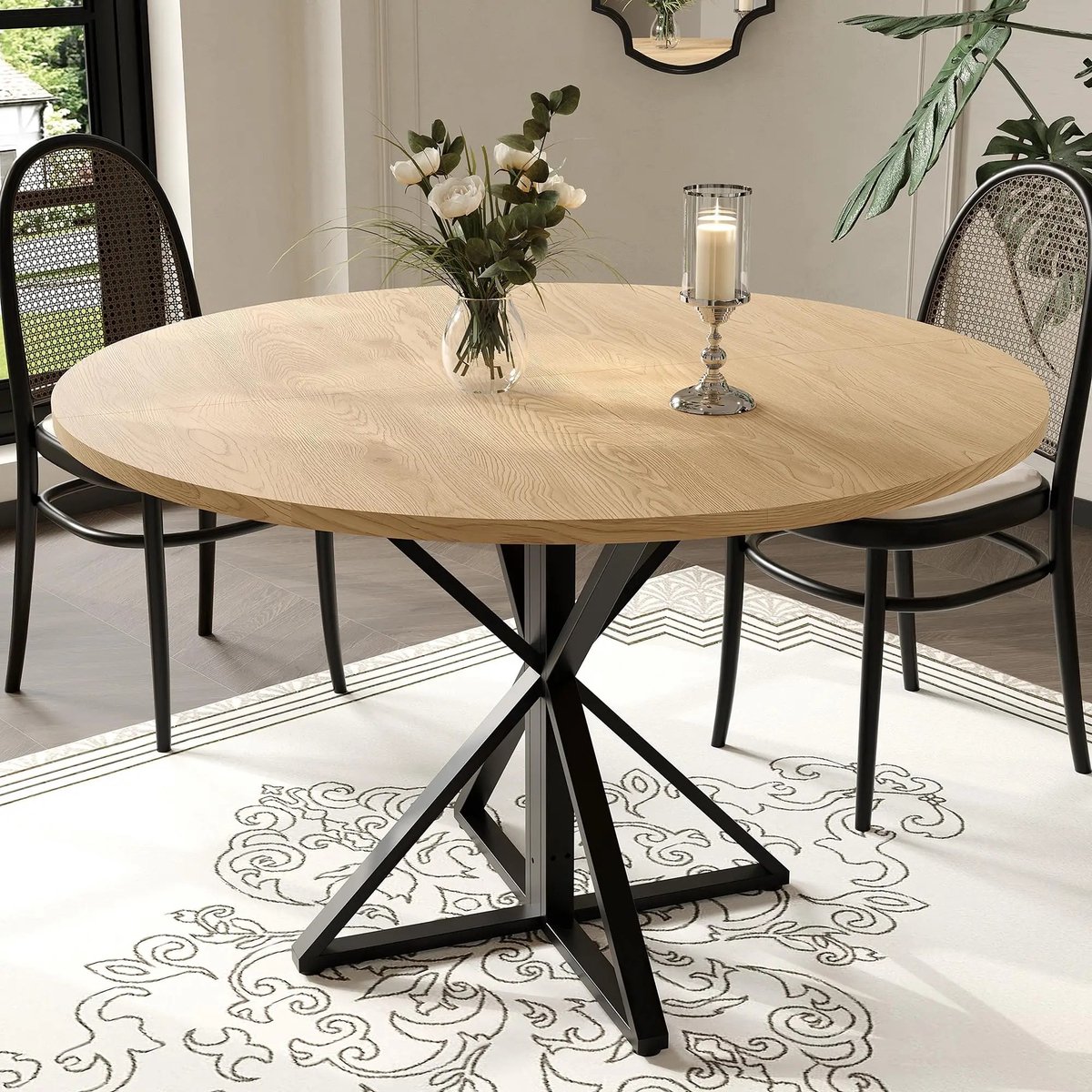 RosaBloom Ronde eettafel - Keukentafel - Eetkamertafel - Hittebestendig tafelblad - 120x12