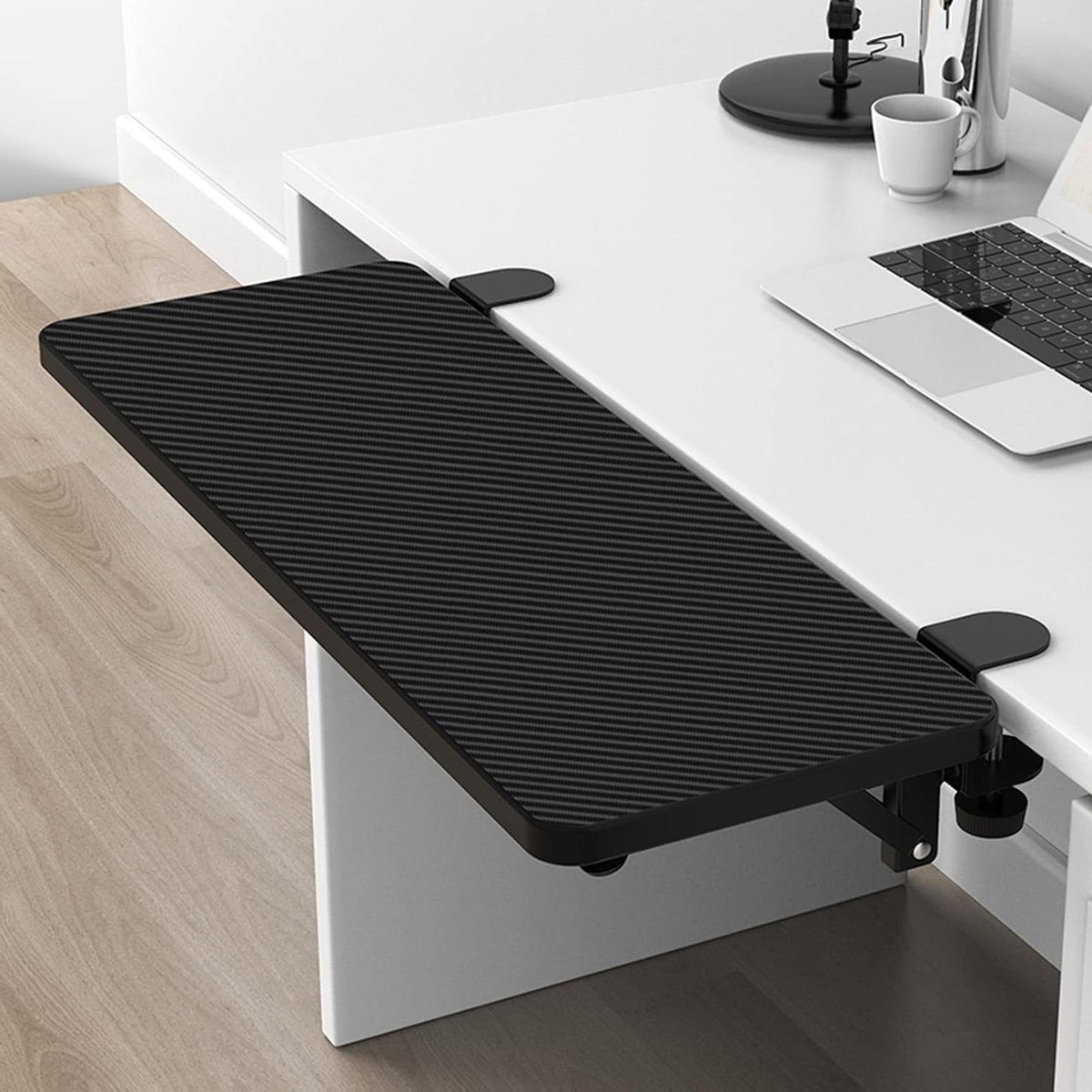 Bureau Extender - Toetsenbord Lade - Werkcomfort Verbeteren - Inklapbaar Ontwerp - 75 x 24 cm - Carbon Fiber