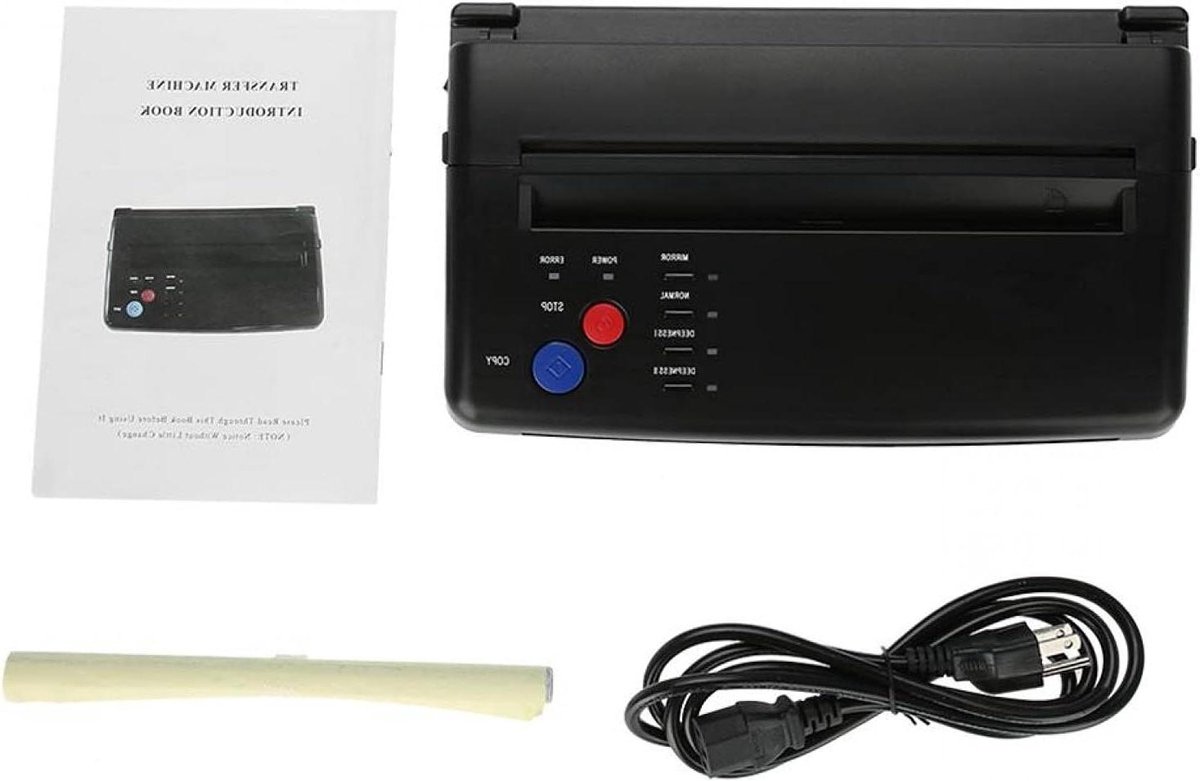 Tattoo Transfer Printer - Stencil Copier - Tattoo Ontwerpen - Draagbaar Ontwerp - A4 A5 Papier - Zwart