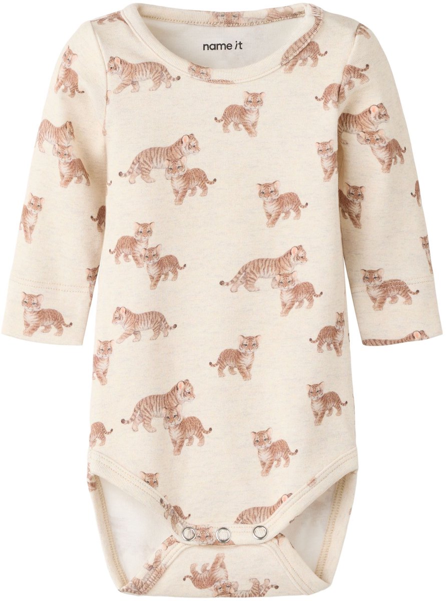 Name it Romper Print ribgebreid