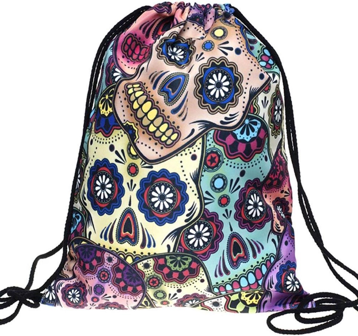 Sporttas met Print - Gymtas Kinderen - Sporten en Festivals - Hoge Kwaliteit Afwerking - 38 x 33 cm - Multicolor