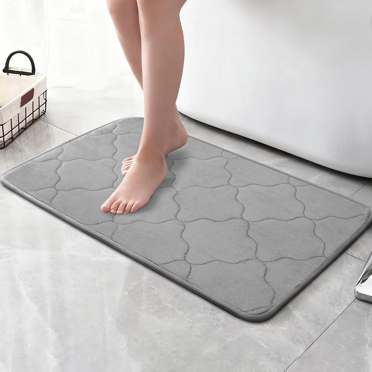 40 X 60 cm Traagschuim Badkamertapijt, Absorberend Badkamertapijt, Antislip Badmat van Traagschuim, Wasbaar Zachte Badmatten voor Badkamers, Woonkamers, Slaapkamers, Keukens