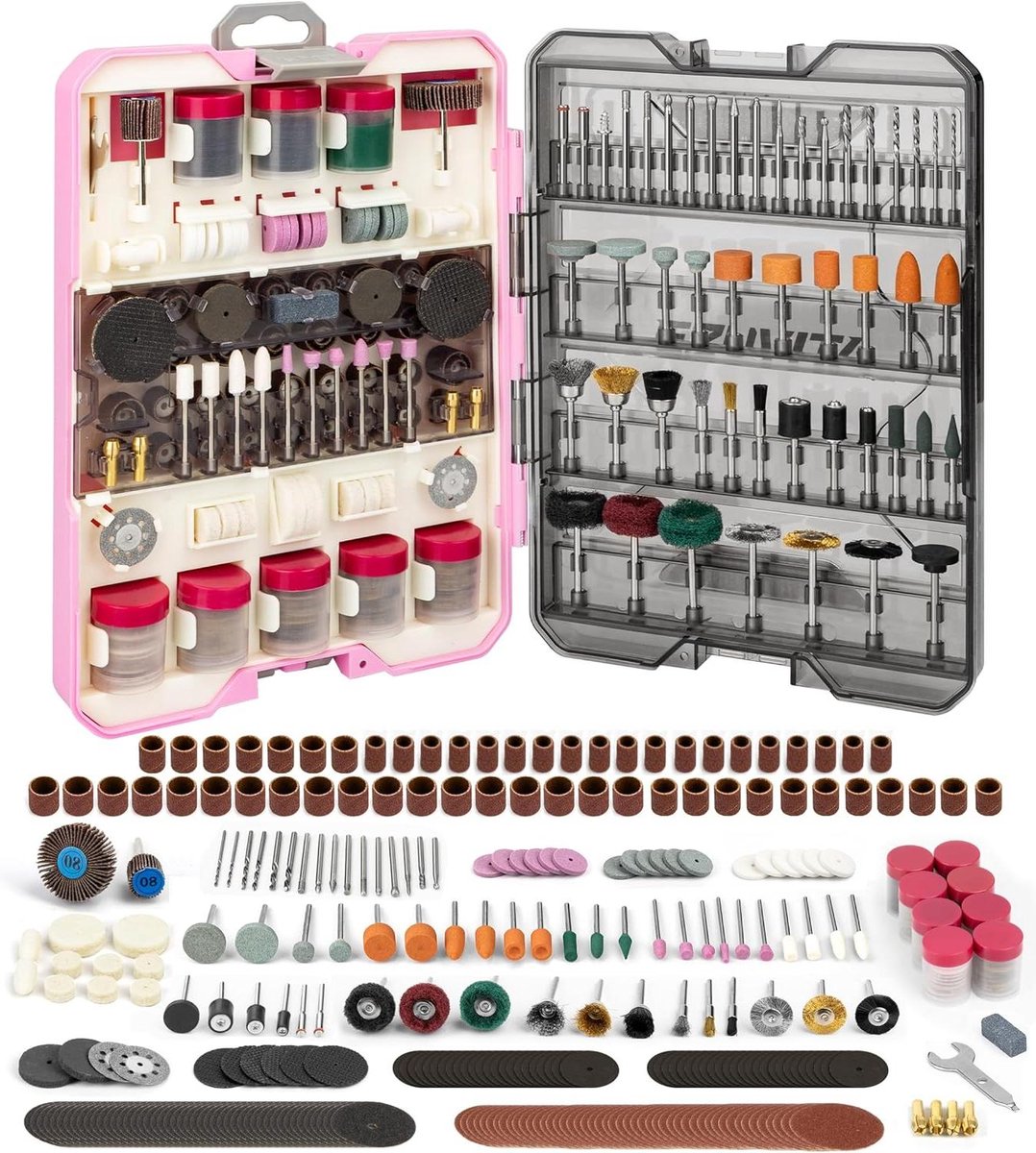Gereedschap Accessoireset - Draaigereedschap Opzetstukken - Klusprojecten Uitvoeren - 618 Delige Set - 3.2 mm Spantangen - Transparant