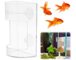 Ronde Voederautomaat voor Aquariums met Schaal en Zuignap, Ideaal voor Voeren van Vissen en Insecten, Perfect voor Terrariums en Aquariums, Accessoires voor een Gezond Vissenleven