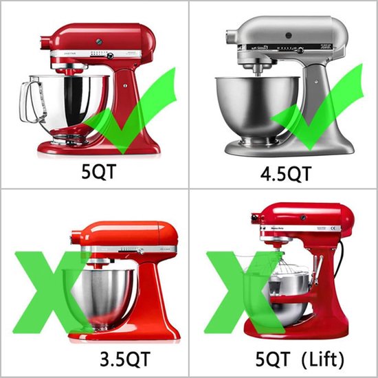 Roestvrij Stalen Spiraal Deeghaken Voor Keukenmachines 4,5-5QT - Duurzaam en Vaatwasmachinebestendig van Merkloos — afbeelding 4