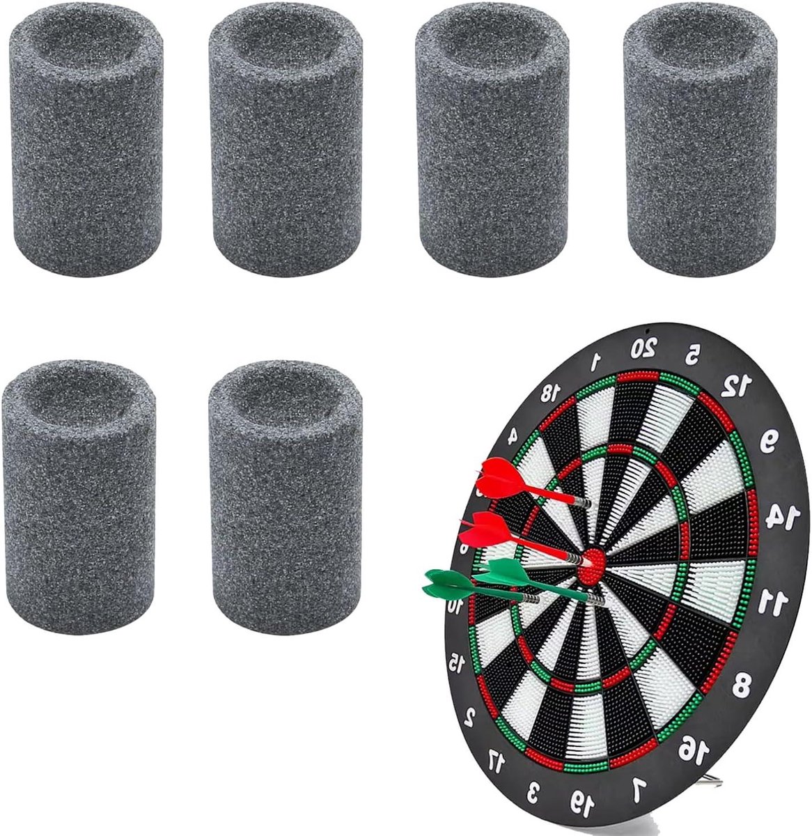 Dartslijpers - Dartpunt slijper - Dartspel verbeteren - Verwijdert bramen - 6 stuks - Grijs