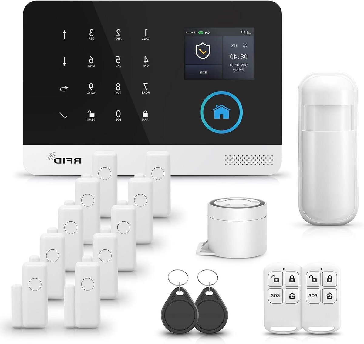 Draadloos Huisalarm - Beveiligingssysteem Inbreker - Huisbeveiliging - 17 Delige Set - 120 dB - Wit