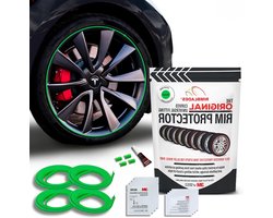 Velgbeschermers - Velgrandbescherming - Bescherming tegen stoeprandschade - Universele pasvorm - Tot 24 inch - Groen