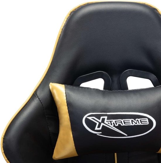 Gaming stoel - Computerstoel bureaustoel - Comfortabel gamen - Inclusief voetensteun - 67 x 61 x 133 cm - Zwart goud — afbeelding 3