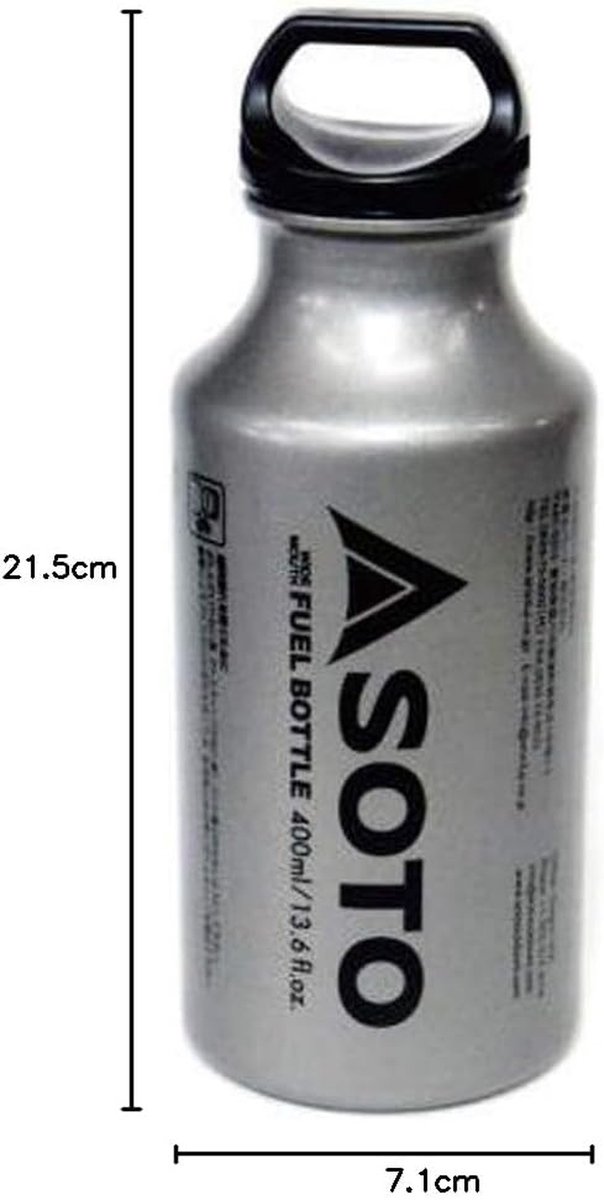 Benzinefles - Brandstoffles Outdoor - Kamperen en Outdoor - Lichtgewicht Aluminium - 400 ml - Zilver — afbeelding 3