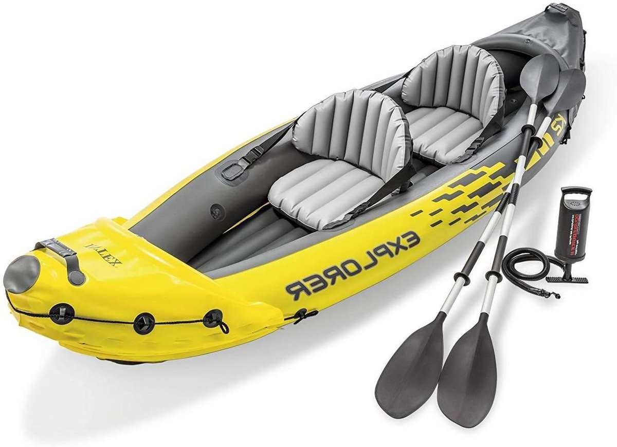 Opblaasbare Kajak - Kajak voor 2 personen - Recreatief Varen - Gestroomlijnd Ontwerp - 366 x 76 x 33 cm